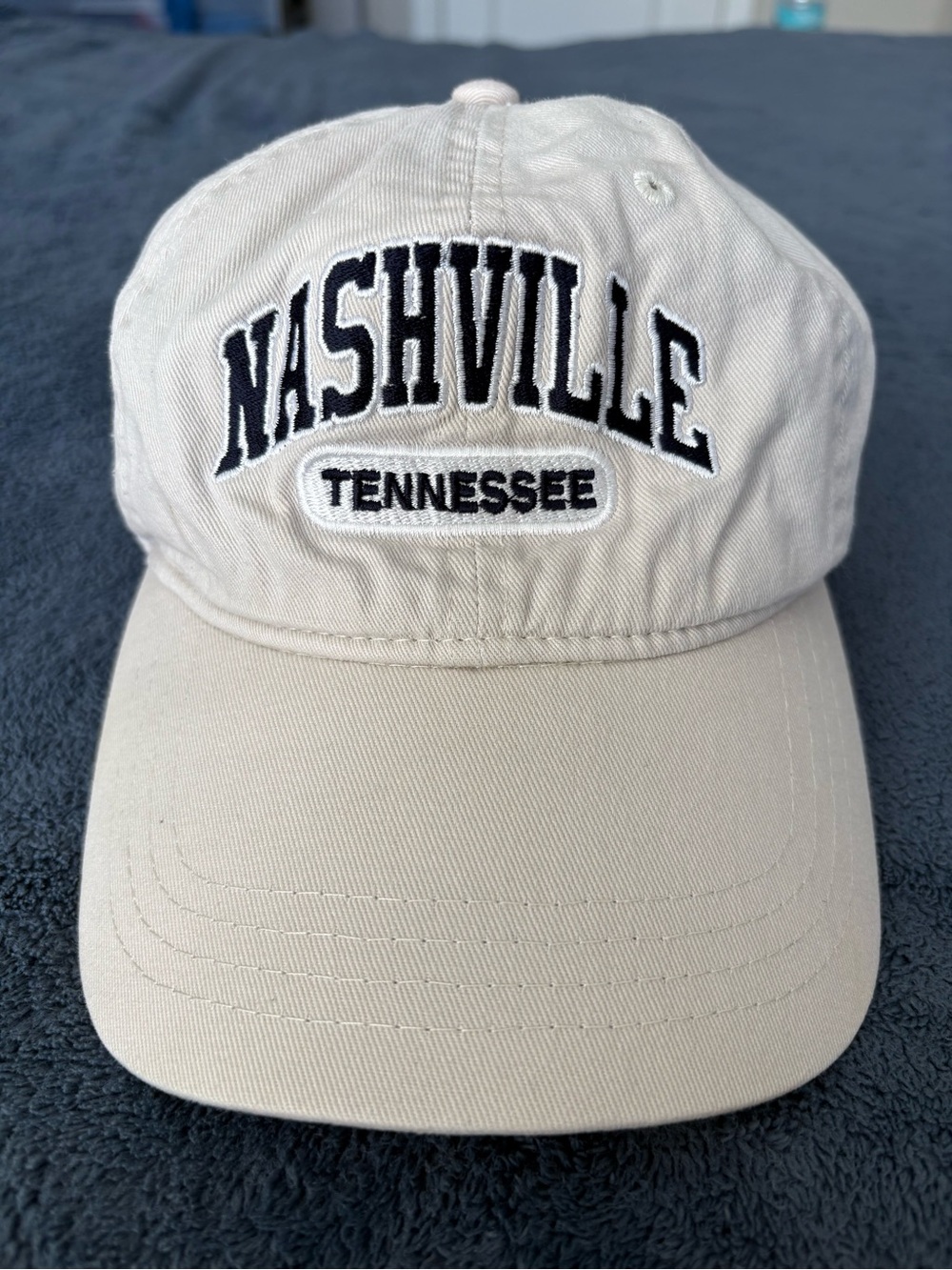 The Game Nashville Tennessee Embroidered Adjustable Baseball Cap Hat Beige